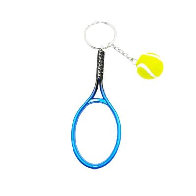 China Mini Keychain Cute Car Sports Memorabilia 6 Color Tennis Racket Keychain Sports Pendant Key Chain Sports Keychain Te koop