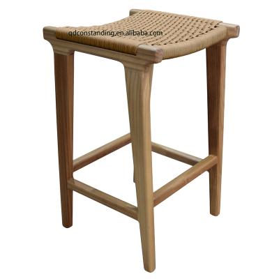 China (Other)Rope Adjustable Solid Wood Natural Paper Bar Stool for sale