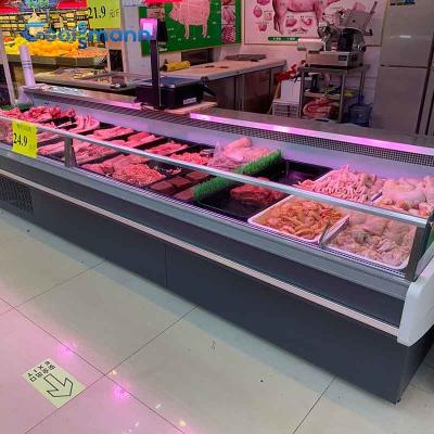 China Cold Storage Meat Display Freezer 160L No Door Butcher Shop 0 - 5 ℃ Cooler for sale