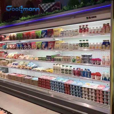 China 800L Multideck Open Chiller Supermarket Adjustable Layers Vegetable Display for sale