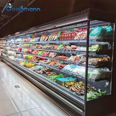 China LED Vegetable Display Cooler , Fruit Open Air Merchandiser Cabinet Refrigerator for sale