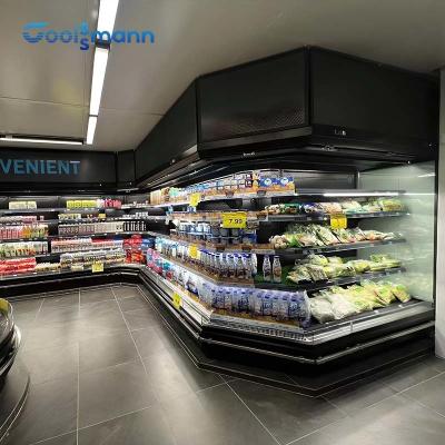 China Supermarket Open Showcase Chiller Display 1.25m Wide Fruit Vegetable Cabinet Freezer for sale