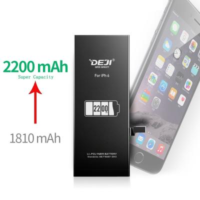 China Over 500 Times DEJI Replacement Brand New Battery For Phone 6 Phone Battery 2200mAh High Quality Internal Battery for sale