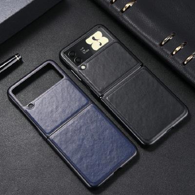 China New Luxury Leather PC Shockproof Magnetic Phone Case For Samsung ZFlip3/2 Phone Vehicle Mounted Case for sale