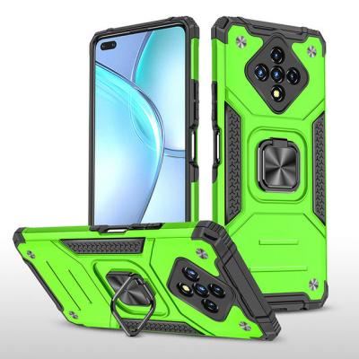 China Shockproof Armor Bracket Phone Vehicle Mounted Case For Infinix smart4 note7 zero8 hot10play TPU+PC+metal shockproof phone case for sale