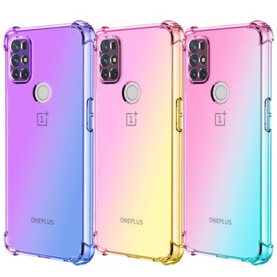 China Shockproof Soft TPU Phone Case For Oneplus 7 8 9pro N10 Four Corner Protect Shockproof Gradient Phone Case for sale