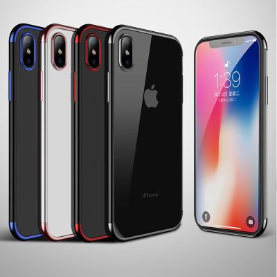 China Hot Selling Classic Shockproof Plated Soft TPU Cell Phone Case For Apple iPhone XS XR XSmax Transparent Anti-drop Mobile Accessories for sale