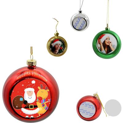 China Popular Plastic Christmas Gift Hemisphere 4-8cm Heat Transfer Ball Hanging Christmas Ornament for sale