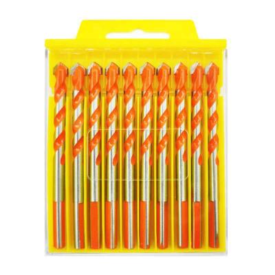 China 10pcs Masonry Drilling Bit Set Universal Concrete Wall And Glass Brick Mirror Drill Bit for sale