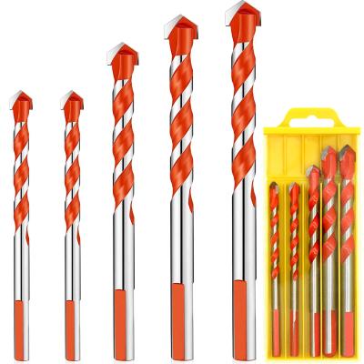 China Masonry Drilling 5 Piece Triangle Ceramic Drill Bit For Concrete Ceramic Tile / Glass / Brick / Plastic and Wood for sale