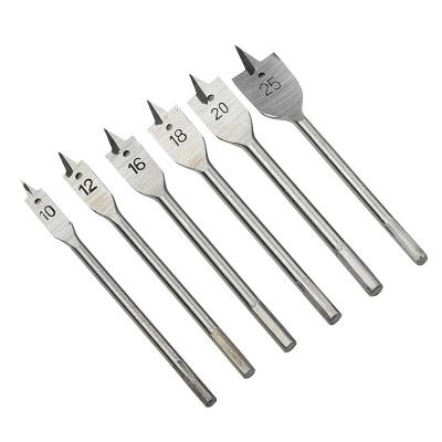 China 6 PCS Wood Drilling Set Carbon Steel Paddle Shovel Titanium Coating Flat Bit Drill Bit Set For Hole Cutter Woodworking for sale