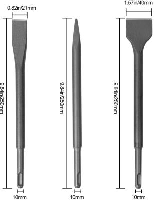 China SDS construction plus sharp chisels flat chisels wide concrete hammer chisels set for sale