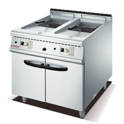 China Hotel CRF-90 Electric / Gas Deep Fryer , Stainless Steel Deep Fryer With Cabinet for sale