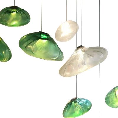 China E27 Ceiling Light Irregular Shaped Decorative Lamp Modern Pendant Light Colorful Glass Colored Glass Pendant Light for sale