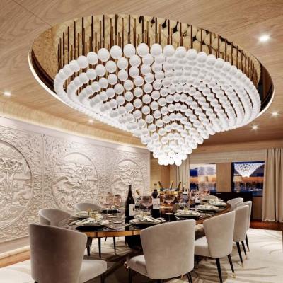 China Luxurious Customized Large Glass Ball Pendant Lights Hanging DIY Chandelier Large Hotel Lobby Luxury Commercial Engineering Lighting for sale