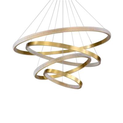 China Modern Modern Led Line New Design Pendant Lighting Ring Round Living Room Hotel Circle Chandelier for sale