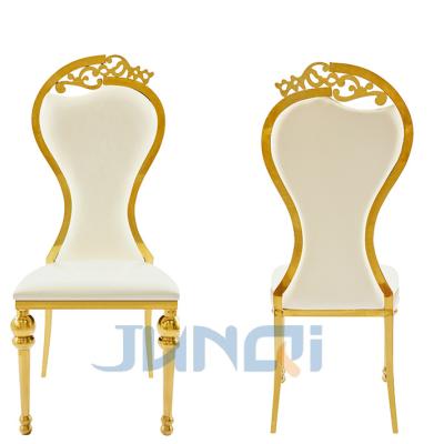 China Modern Gold Dining Round Gold Glass Table Stackable Stainless Dining Table Gold Dining Chairs for sale