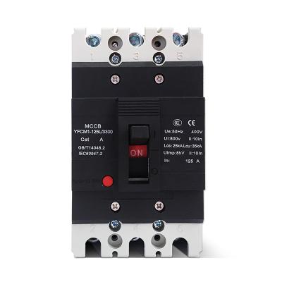 China New Product High Quality 125/3300 3 Pole MCCB YFCM1 Cast Case Circuit Breaker 35KA for sale