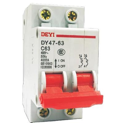 China High-breaking DY47-63 Dy Home Office Building Miniature Electric Circuit Breaker MCB High-breaking Mcb 63A for sale