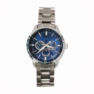 China Auto Date Customized Waterproof Wristwatches For Men Fashion Sapphire Glass Business Classic Quartz Stainless Steel Man Silver Watch for sale