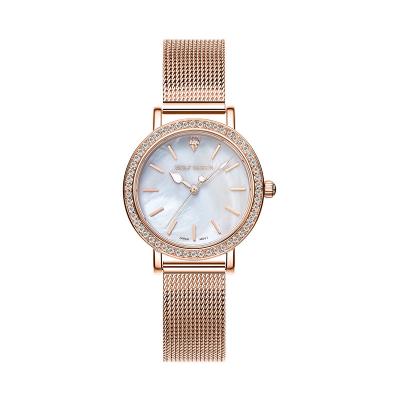 China 2020 New Fashionable Dial Waterproof Shell Quartz Ladies Stainless Steel Mesh Watches for sale