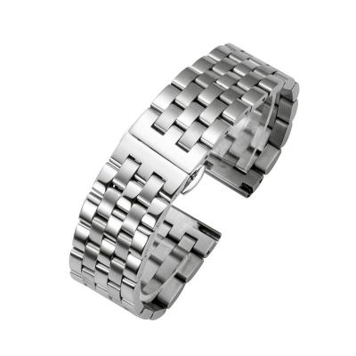 China Best Quality Stainless Steel Butterfly Clasp 304 Stainless Steel Band Watch Strap for sale