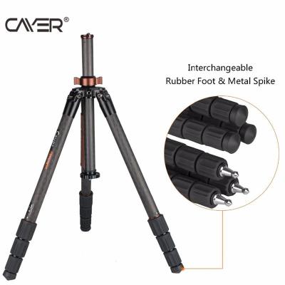 China Rubber Twist Locking Button Cayer CT3470 Professional Video Camera Tripods Carbon Fiber Tripod Hot Selling Professional Digital Camera For Flexible Tripod 4 Sections for sale