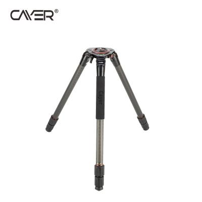 China Cayer CT3360 Universal Stable Outdoor Video Camera Travel Tripod 3 Sections Professional Carbon Fiber Tripod With Bags for sale