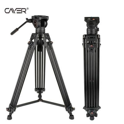 China Cayer BV30 Stable Hot Selling Aluminum Video Tripod Tripod Stand with Double Tube Legs Heavy Duty Tripod for DSLR and Video Camera for sale