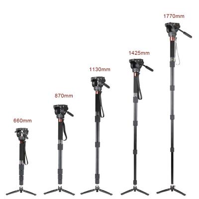 China Cayer AT35DVH4 Professional Extendable Professional Hot Selling Flexible Tripod Photographic Equipment Monopod Aluminum Video Camera Monopod for sale