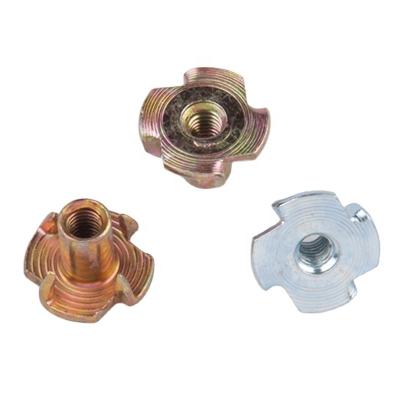 China Chairs insert t nut Metal Stamping Accessories stainless steel t nut 4 pronged t nut à venda