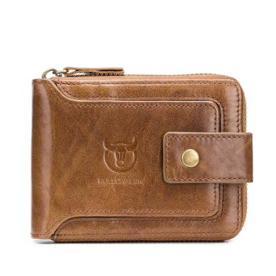 China RFID RFID Mens Antimagnetic Solid Lash 11 Card Slots Coin Bag Zipper Wallet for sale