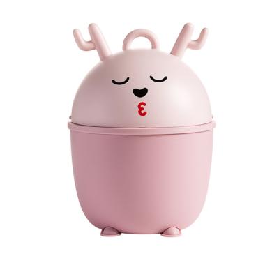 China Viable Creative Desktop Mini Trash Plastic Bucket With Lid Mini Trash Can Mini Storage for sale