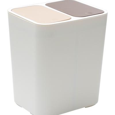 China New 15l Double Use Trash Can Press Stored Indoor Plastic Waste Bin With Inner Waste Bin for sale