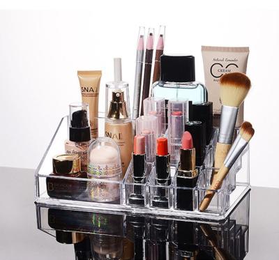 China Modern clear plastic cosmetic storage box with dividers for sale