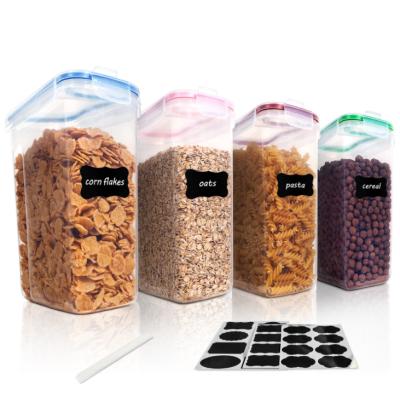 China Freshness Preservation 12 Pieces 1.6L Cereal Storage Containers Plastic Airtight Food Storage Containers With Lids for sale