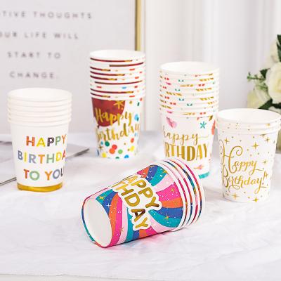 China Modern Hot Selling Juice Cold Drink Disposable Double Wall Birthday Party Printing Coffee Paper Cups for sale