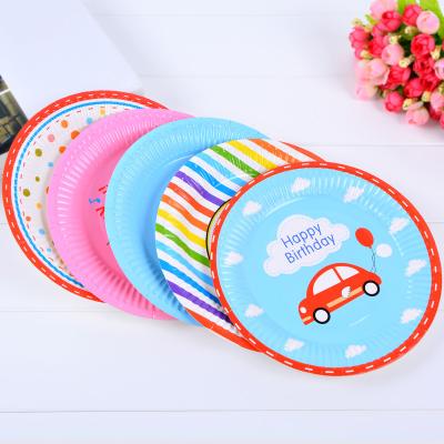 China Logo Birthday Party Disposable Paper made to order Modern Tray Beautiful Paper Plates for sale