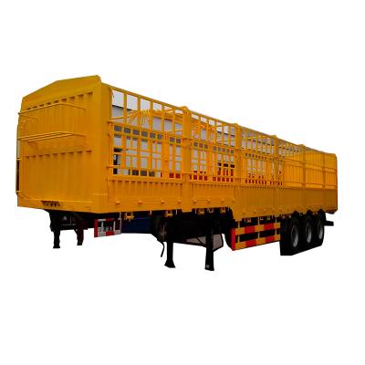 China Truck Trailer China 3 Axls 50-80 Ton Fence Cargo Semi Truck Trailers / Detachable Barrier Semi Trailer for sale