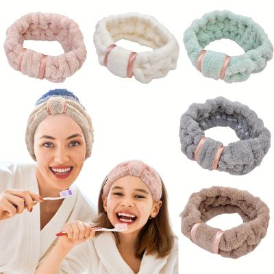 China European And American Cotton Elastic Cute Soft Spa Makeup Face Wash Style Microfiber Adjustable Headband for sale