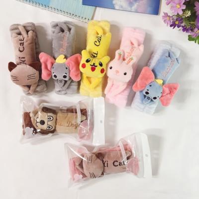 China Wholesale Japan style designed cute plush animal makeup headband women children spa headband for sale