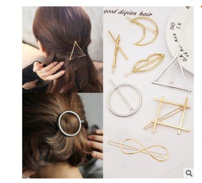 China Geometric Hair Barrette Circle Fashion Triangle Hair Clip Minimalist Hair Pin for sale