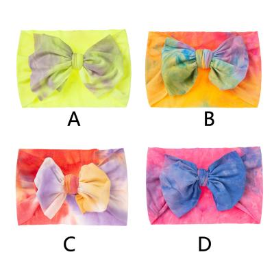 China Eco-Friendly Kids Hair Accessories Knotted Headband Cotton Bow Baby Dye Knotting Headband for sale