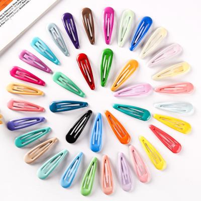 China 1.96 Inch Soft Mixed 40 Color No Slip Metal Waterdrop Hairpin Hair Breakage Clips for sale