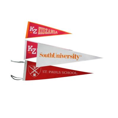 China Custom Pennant Promotion College Tassel Flag White Felt Football Pennants for sale