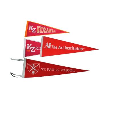 China Custom Wooden Pennant Felt Pennant On A Textile Pennant Logo Stick for sale