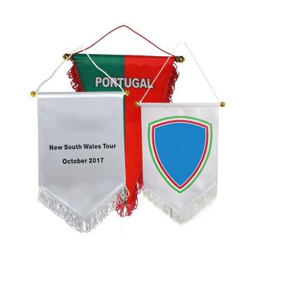 China Factory Supply Hanging Custom Design Soccer Club Pennant Flag Soccer Flags for sale