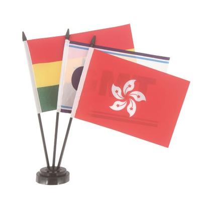 China Wholesale Cheap Flag FLYING Table With Wooden Base Hand Held Table Flag Miniature Desktop Flagpole For Decoration for sale