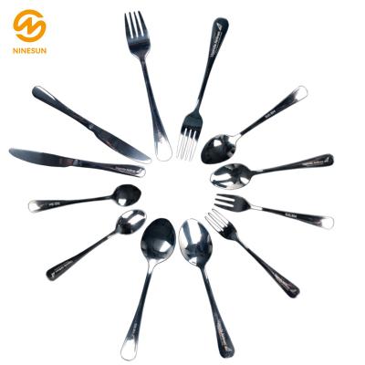 China Classic design stainless steel cutlery knife, spoon sustainable and high quality fork customized for busniess class for sale