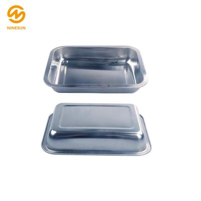 China Stainless Steel Classic Small Tray Sustainable Aircraft Tray Rectangular Metal Tray 27x20cm for sale